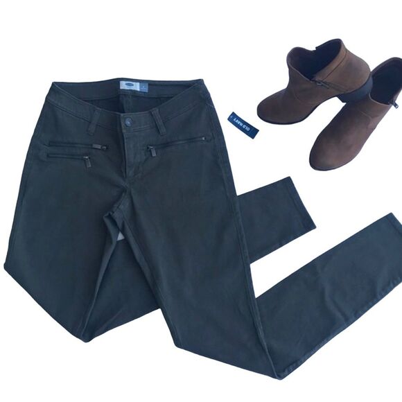 Old Navy Army Green Moto Jeans Pants - Picture 12 of 12